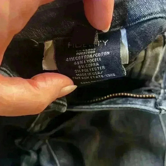 Fidelity Mid Rise  Ultra Slim Blue on Blue Wash 24*30. - Picture 7 of 13